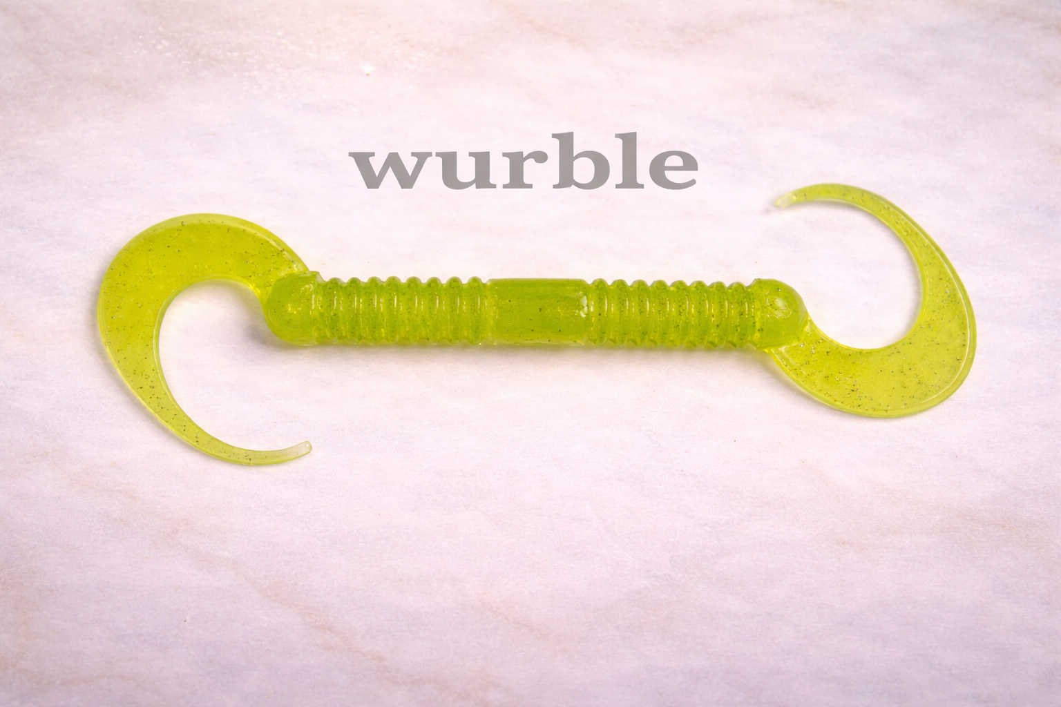 Original Wurble Worm Chartreuse soft plastic bass fishing worm