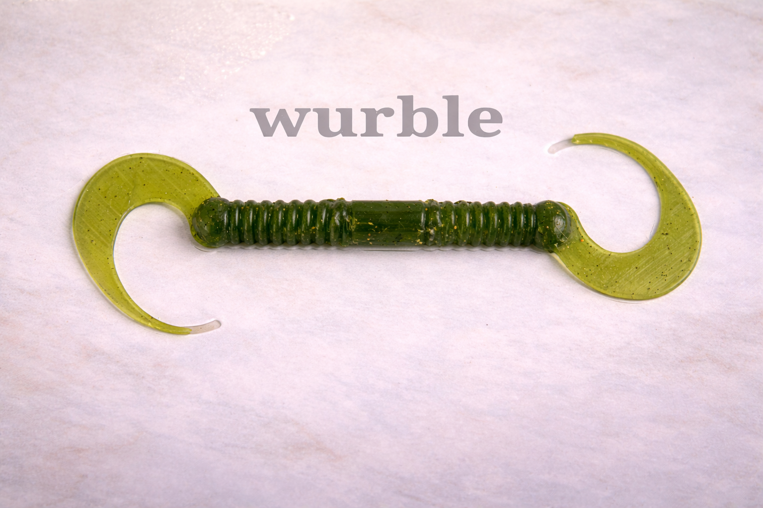 Original Wurble Worm Green Pumpkin soft plastic bass fishing worm