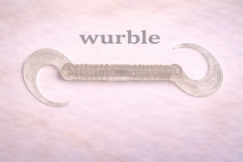 Original Wurble Worm Clear Flash soft plastic bass fishing worm
